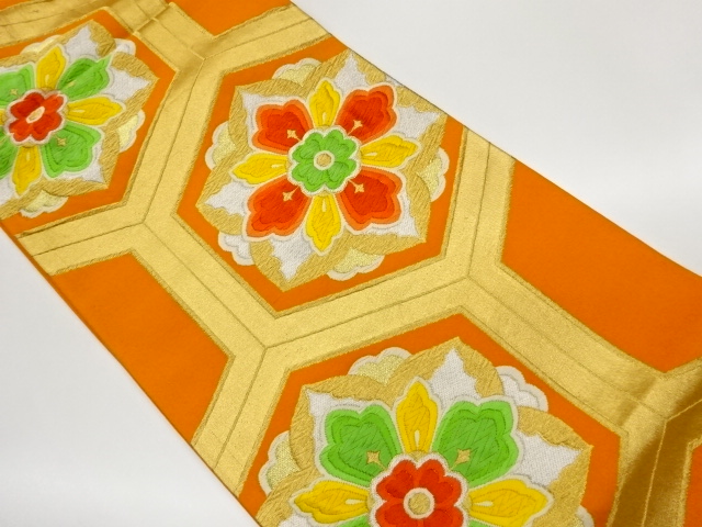 JAPANESE FUKURO OBI / WOVEN FLOWER CREST